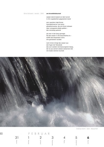 Kalenderblatt 5 (Text: Silvio Schubert, Foto: Andreas Kuhrt) . Literaturkalender "Thüringer Ansichten 2005"