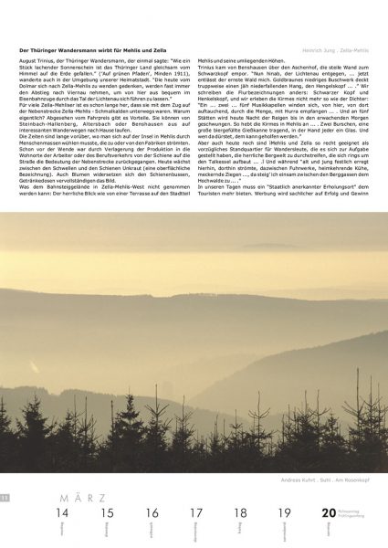 Kalenderblatt 11 (Text: Heinrich Jung, Foto: Andreas Kuhrt) . Literaturkalender "Thüringer Ansichten 2005"