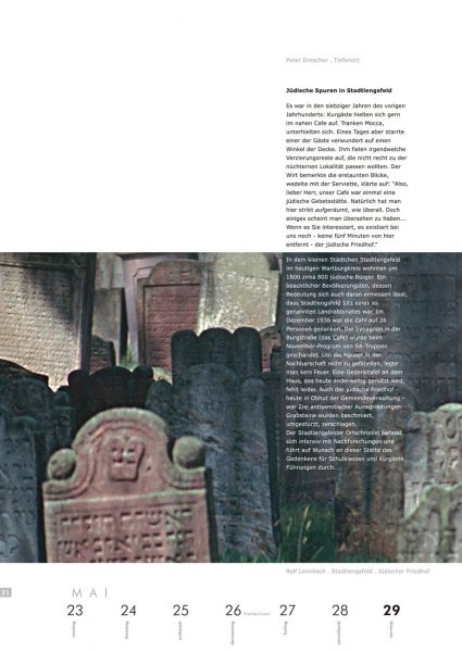 Kalenderblatt 21 (Text: Peter Drescher, Foto: Rolf Leimbach) . Literaturkalender "Thüringer Ansichten 2005"