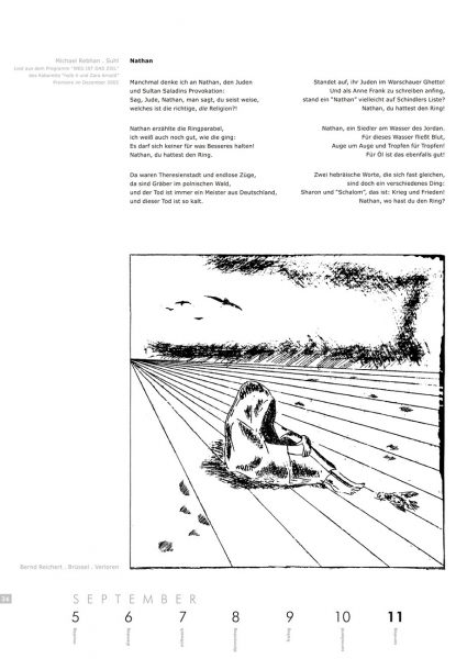 Kalenderblatt 36 (Text: Michael Rebhan, Grafik: Bernd Reichert) . Literaturkalender "Thüringer Ansichten 2005"