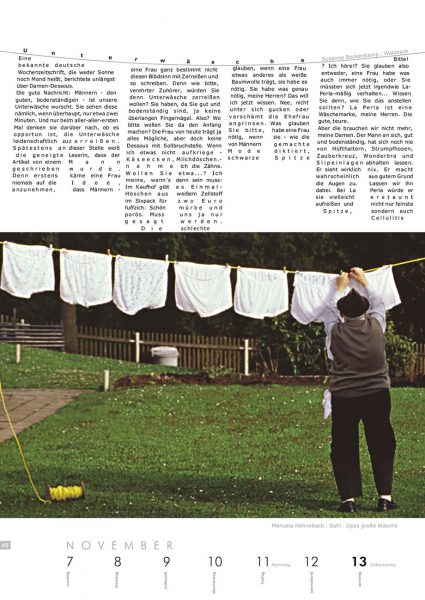 Kalenderblatt 45 (Text: Susanne Beckenkamp, Foto: Manuela hahnebach) . Literaturkalender "Thüringer Ansichten 2005"