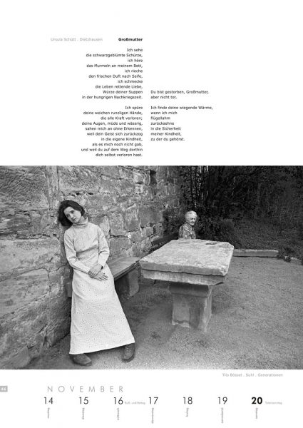 Kalenderblatt 46 (Text: Ursula Schütt, Foto: Tilo Bössel) . Literaturkalender "Thüringer Ansichten 2005"