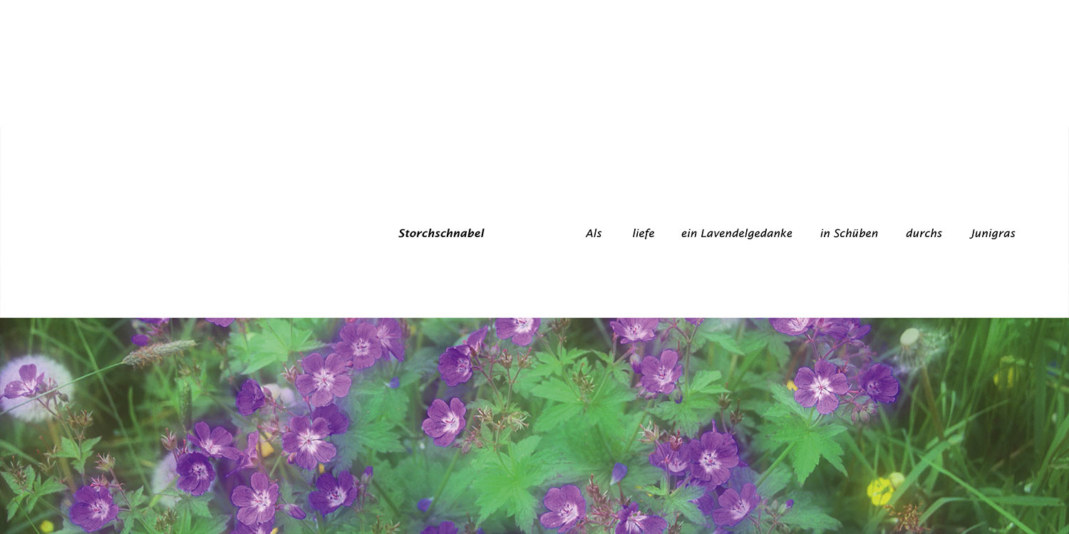 "Storchschnabel" . Horst Wiegand "Stilles Licht ins Grün gesunken" . Gedichte & Fotografie . 2010