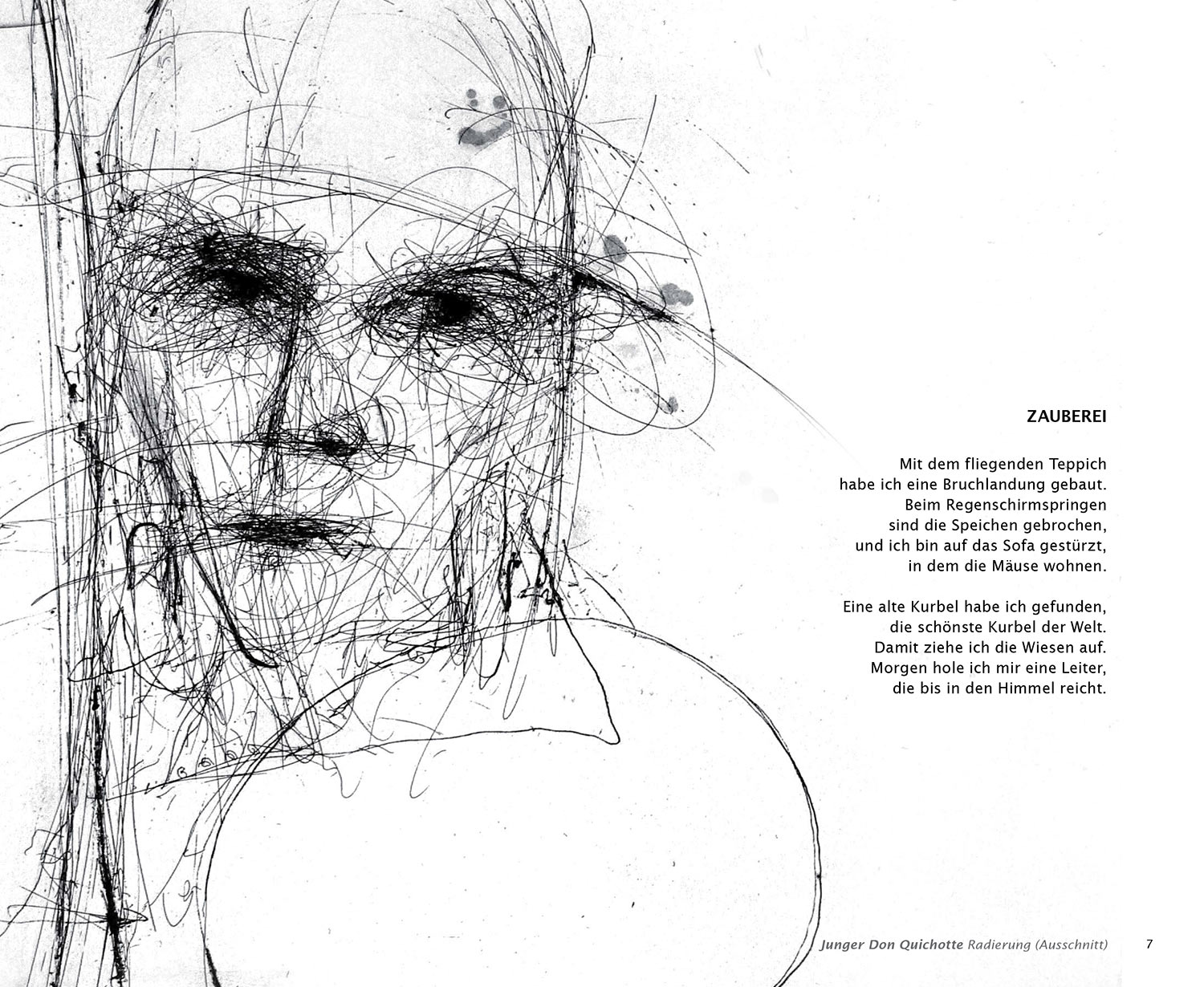 "Zauberei" . Radierung "Junger Don Quichotte" . Harald Lindig "Vorauseilende Abschiede" Ungereimtes . mit Grafiken von Frank Rothämel . 2012