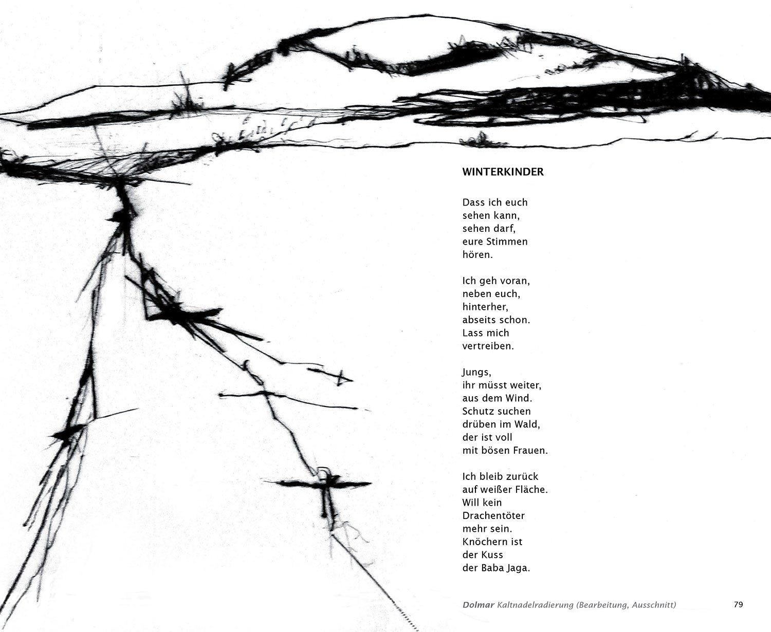 "Winterkinder" . Radierung "Dolmar" . Harald Lindig "Vorauseilende Abschiede" Ungereimtes . mit Grafiken von Frank Rothämel . 2012