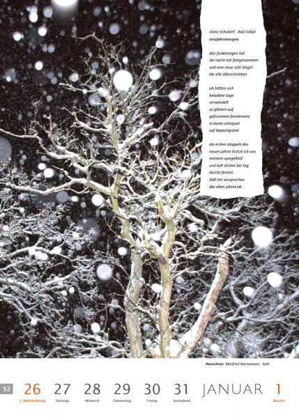 Kalenderblatt 0 (Text: Silvio Schubert, Foto: Manfred Hiersemann) . Literaturkalender "Thüringer Ansichten 2012" . 2011
