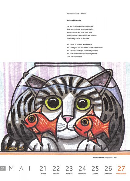 Kalenderblatt 21 (Text: Roland Bärwinkel, Malerei: Andy Game) . Literaturkalender "Thüringer Ansichten 2012" . 2011