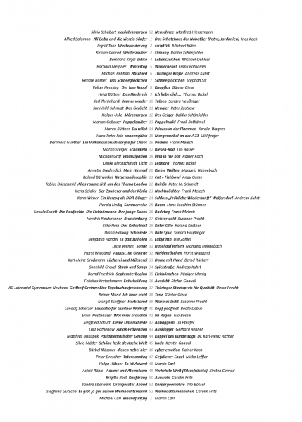 Mitwirkende . Literaturkalender "Thüringer Ansichten 2012" . 2011