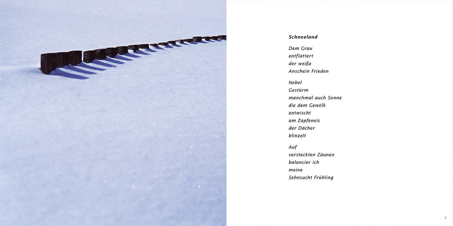 "Schneeland" . Horst Wiegand "Wo der Berg nicht aufhört" . Gedichte & Fotografie . 2013