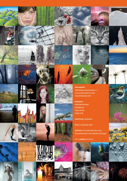 Rückblatt . Literaturkalender "Thüringer Ansichten 2015" . Südthüringer Literaturverein (Kalender Gestaltung: Edition Sinnbild Designakut 2014)
