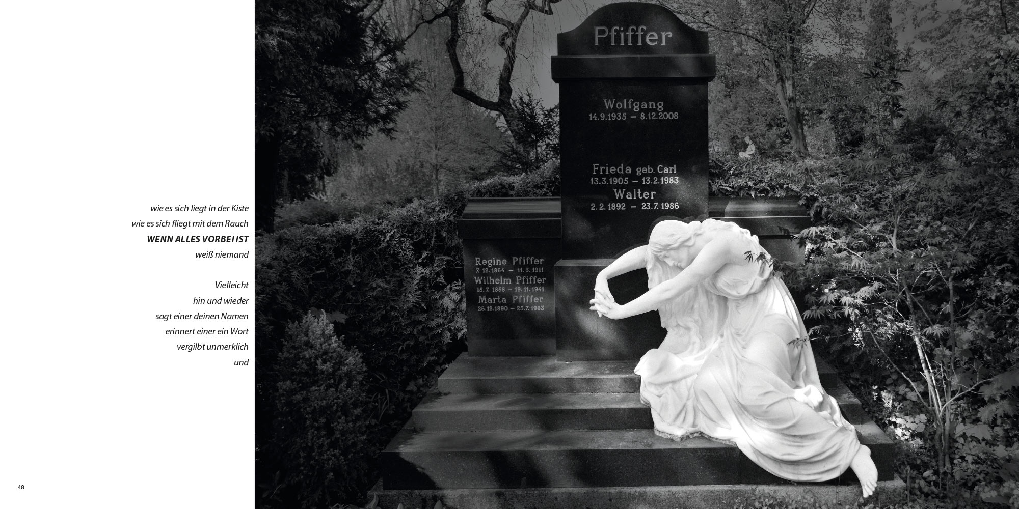 Zauber Zeichen: Wenn alles vorbei ist . Ursula Schütt Texte . Günter Giese Fotografie (Gestaltung: Edition Sinnbild Designakut 2017)