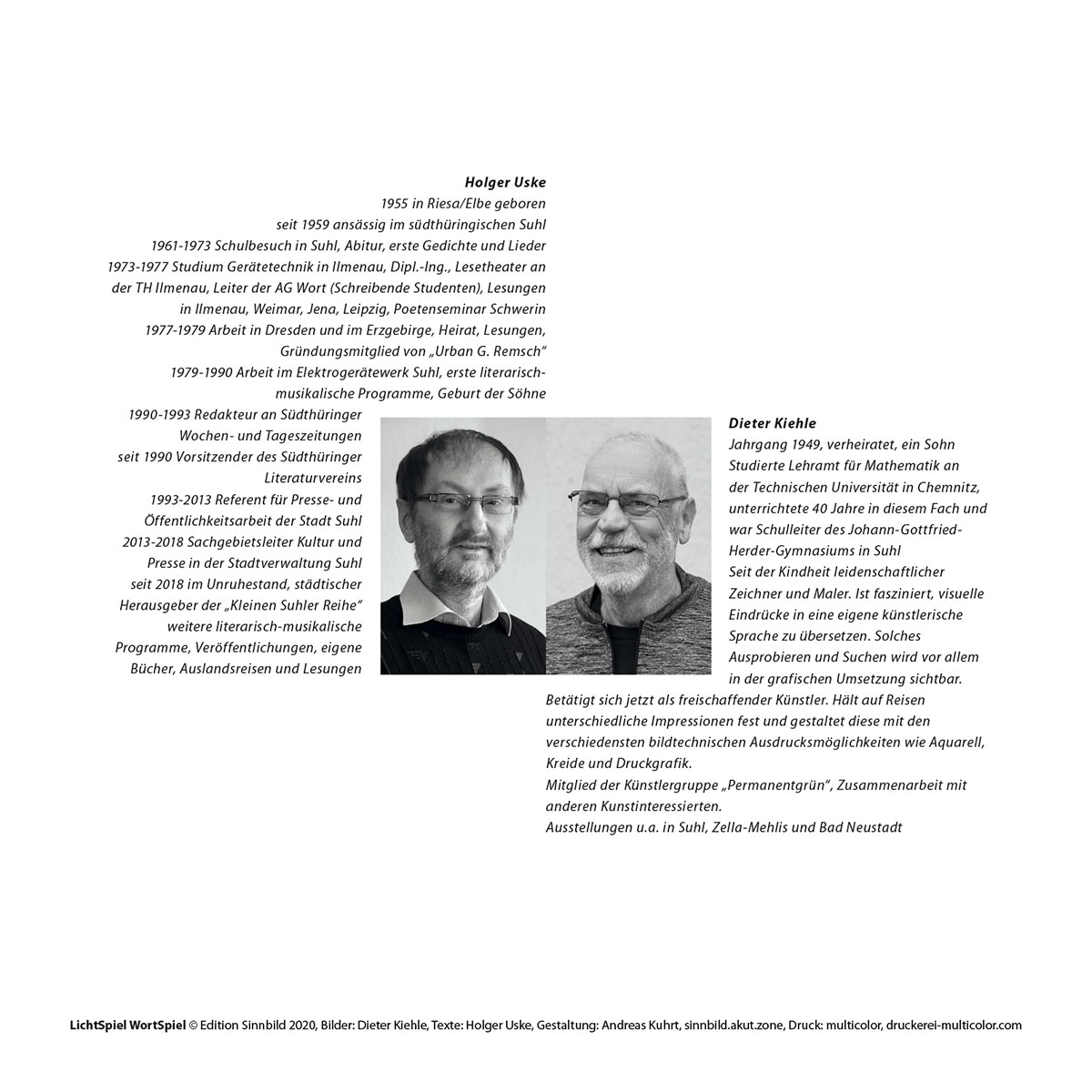 LichtSpiel WortSpiel: Autoren . Kunstmappe (Gestaltung: Designakut 2020)