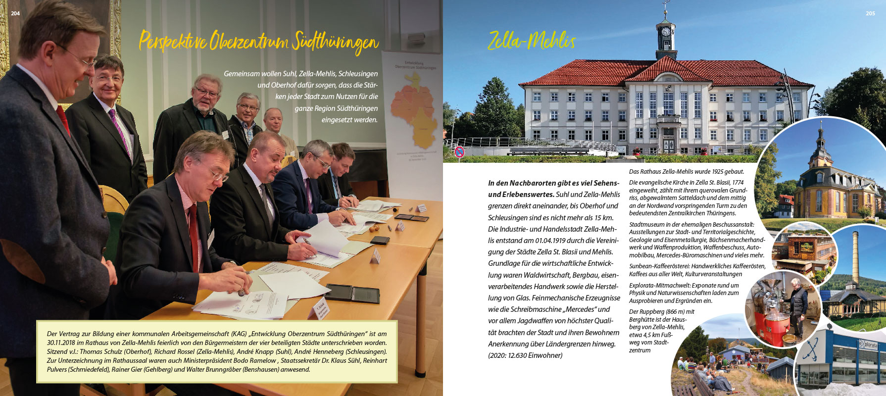 2022-suhl-buch-bernd-schepeler-204-205 Bernd Schepeler: Suhl - ein Plädoyer für meine Stadt: Oberzentrum Südthüringen/Zella-Mehlis (Fotos: Bernd Schepeler, Gestaltung: design.akut.zone 2022)