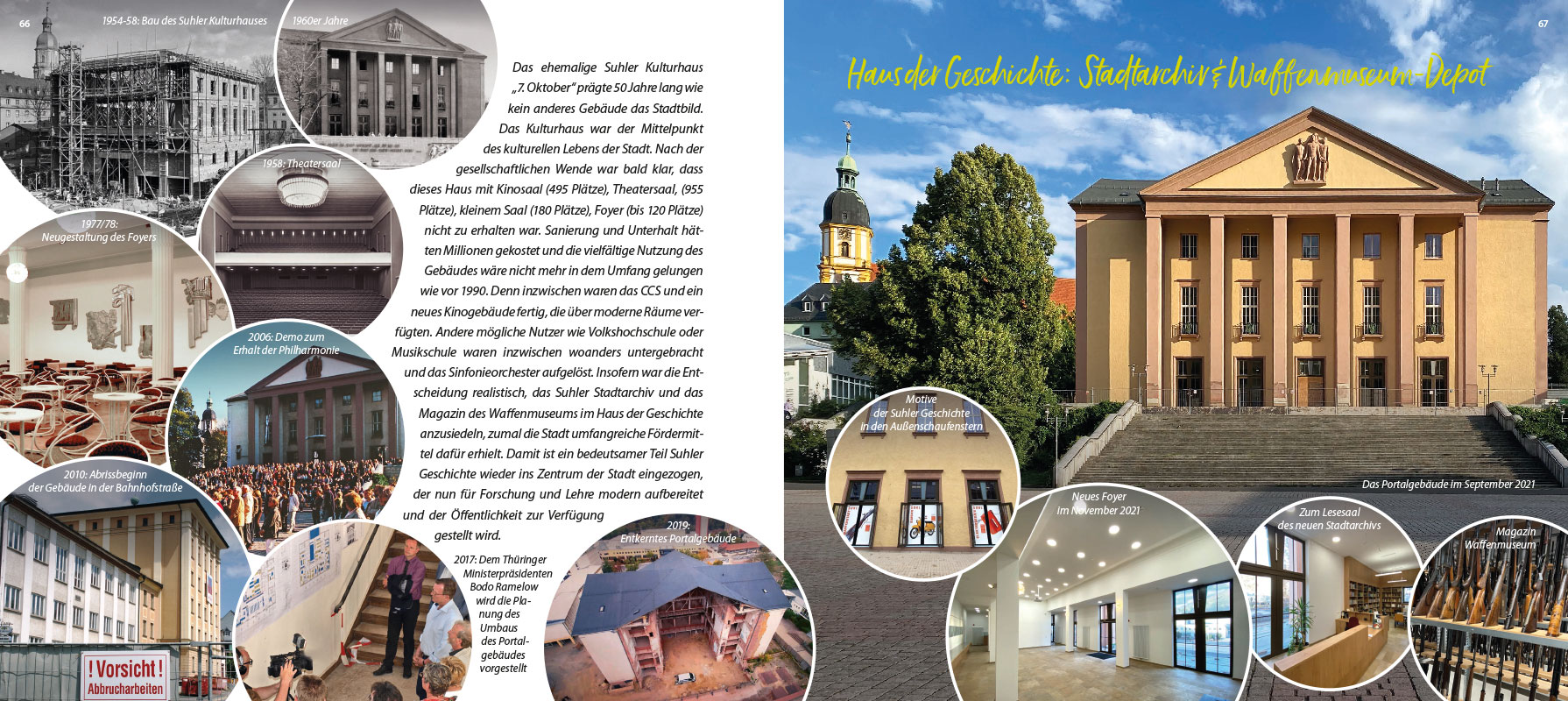 2022-suhl-buch-bernd-schepeler-66-67 Bernd Schepeler: Suhl - ein Plädoyer für meine Stadt: Haus der Geschichte (Fotos: Manuela Hahnebach, Stadtarchiv Suhl u.a., Gestaltung: design.akut.zone 2022)