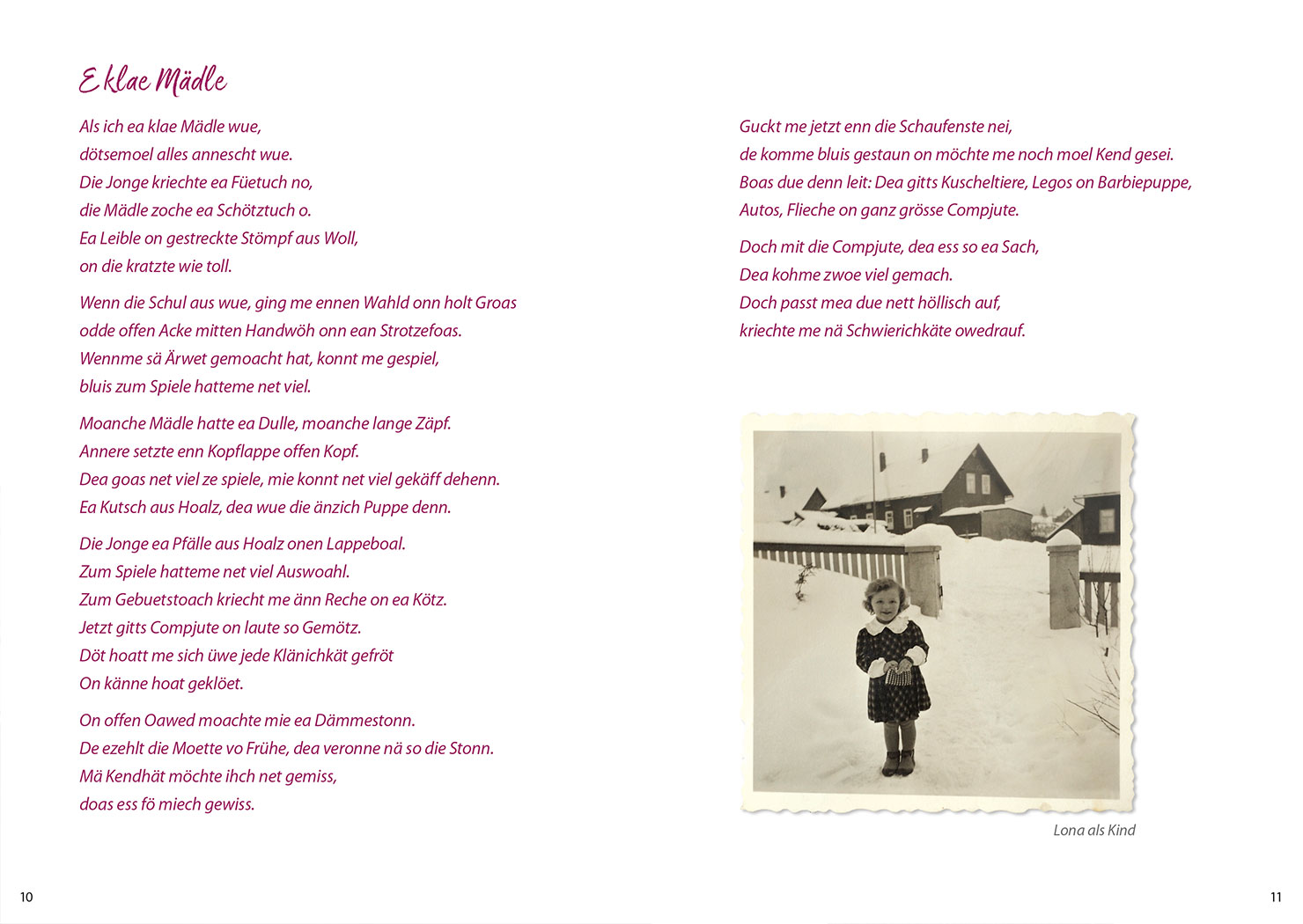 Buch: Die Wopptei - einst und heute . Lona Will: E klae Mädle (Edition Sinnbild, Gestaltung: Designakut 2024)