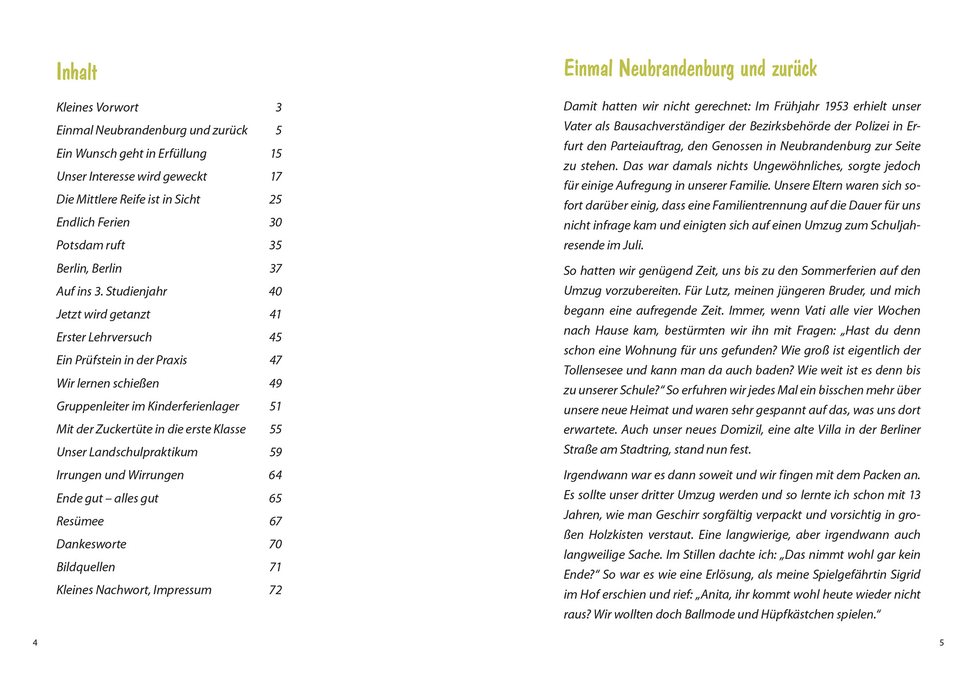 Buch: Alles hat seine Zeit: Seite 4-5 (Text: Anita Richter, Gestaltung: Designakut)