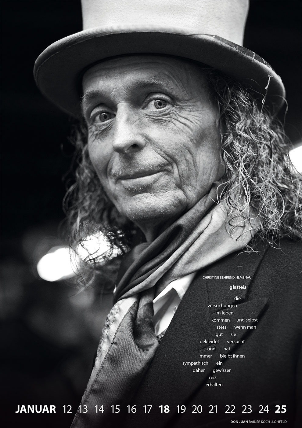 Literaturkalender Thüringer Ansichten 2026: Christine Behrend: glatteis | Rainer Koch: Don Juan (Gestaltung: Designakut 2025)