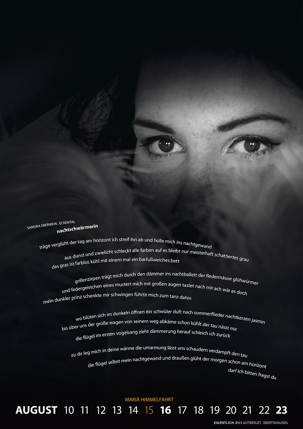 Literaturkalender Thüringer Ansichten 2026: Sandra Eberwein: nachtschwärmerin | Jens Gutberlet: Eigentlich (Gestaltung: Designakut 2025)