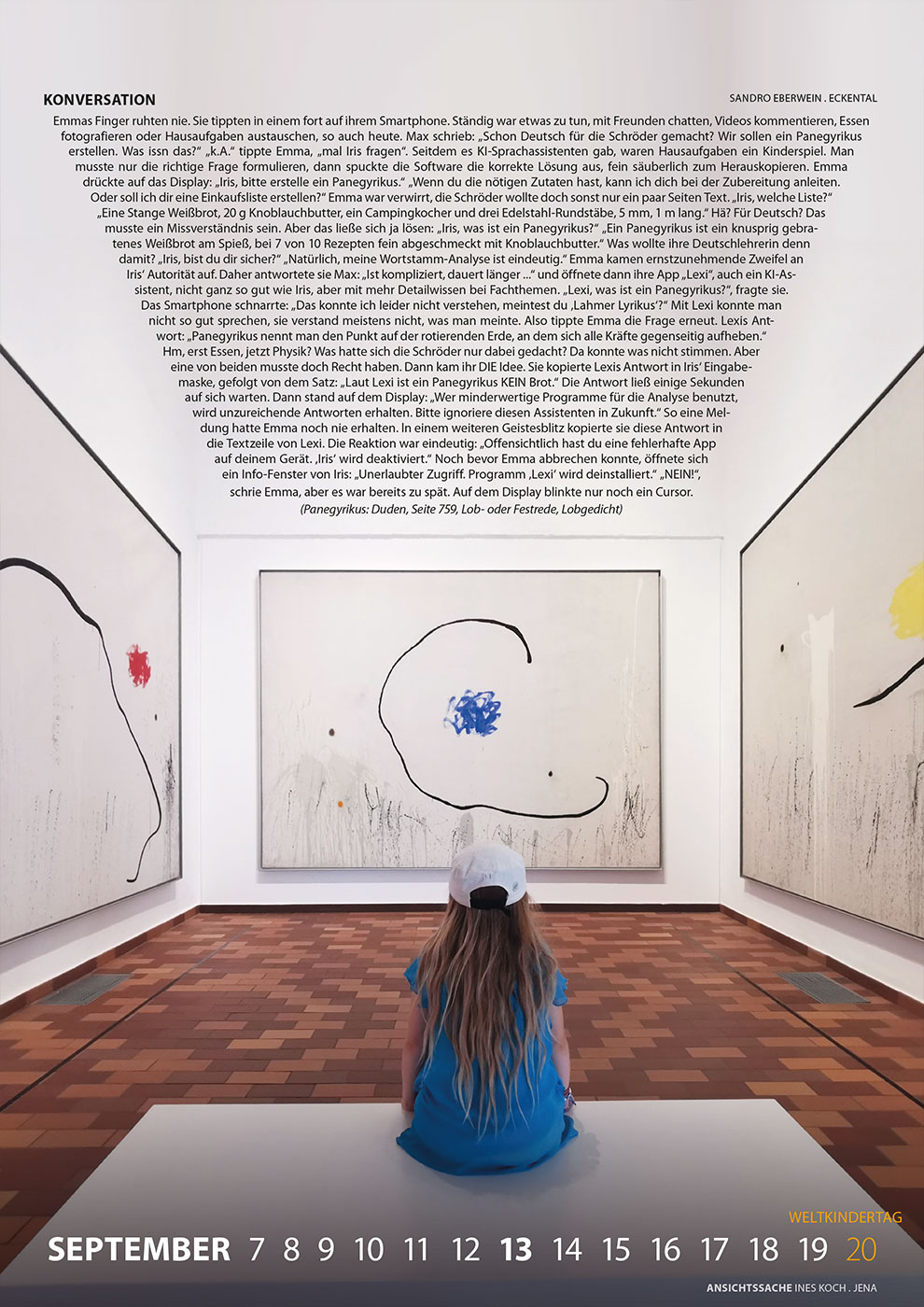 Literaturkalender Thüringer Ansichten 2026: Sandro Eberwein: Konversation | Ines Koch: Ansichtssache (Gestaltung: Designakut 2025)