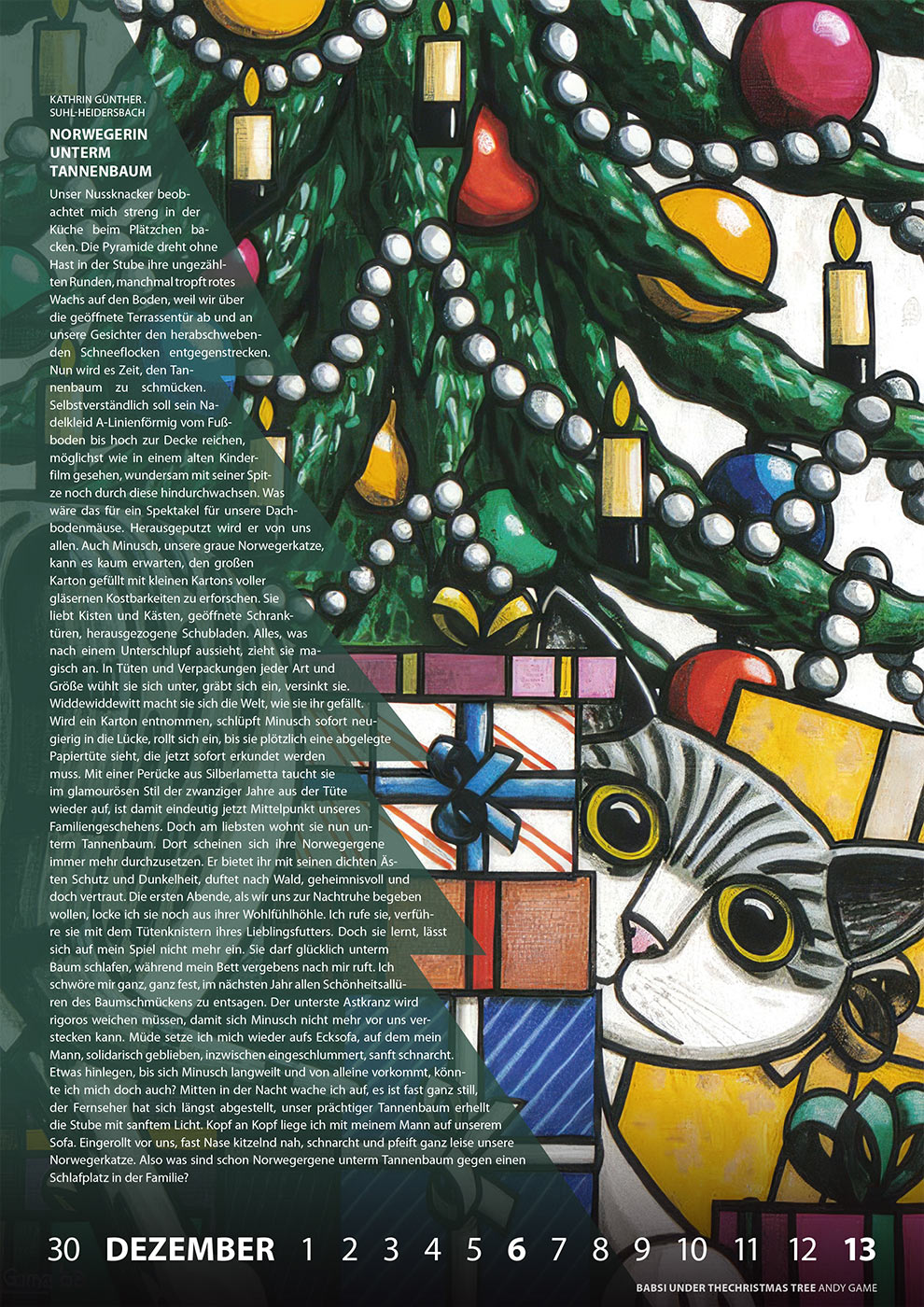 Literaturkalender Thüringer Ansichten 2026: Kathrin Günther: Norwegerin unterm Tannenbaum | Andy Game: Babsi Under The Christmas Tree (Gestaltung: Designakut 2025)