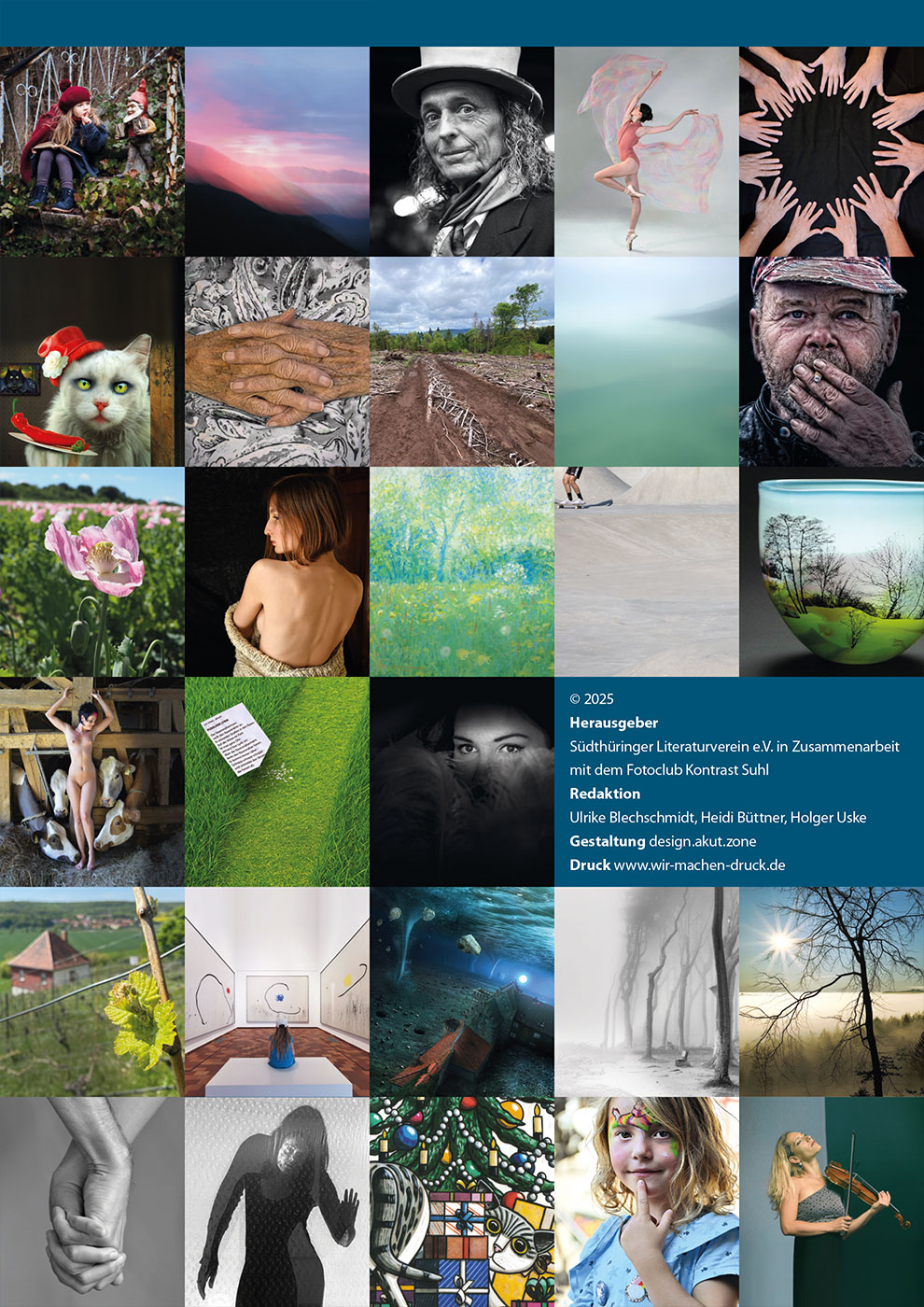 Literaturkalender Thüringer Ansichten 2026: Rückseite (Gestaltung: Designakut 2025)