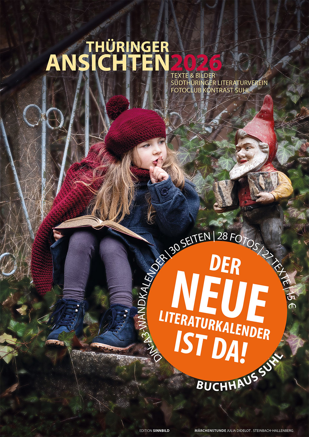 Literaturkalender Thüringer Ansichten 2026: Plakat (Foto: Julia Didelot, Gestaltung: Designakut 2025)